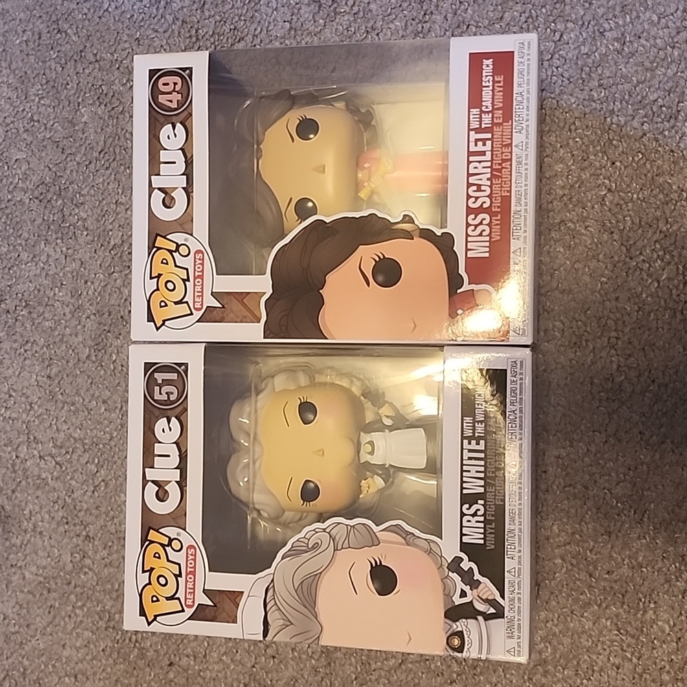 Mrs. White and Miss Scarlet Funko Pops